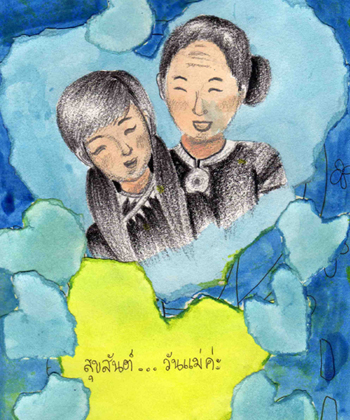 さくら寮生が母の日に書いた絵