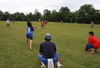ソフトボールの練習風景