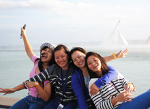 水族園前で記念撮影