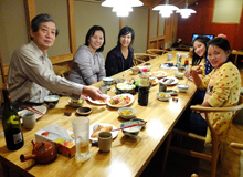 畑先生の別荘で夕食